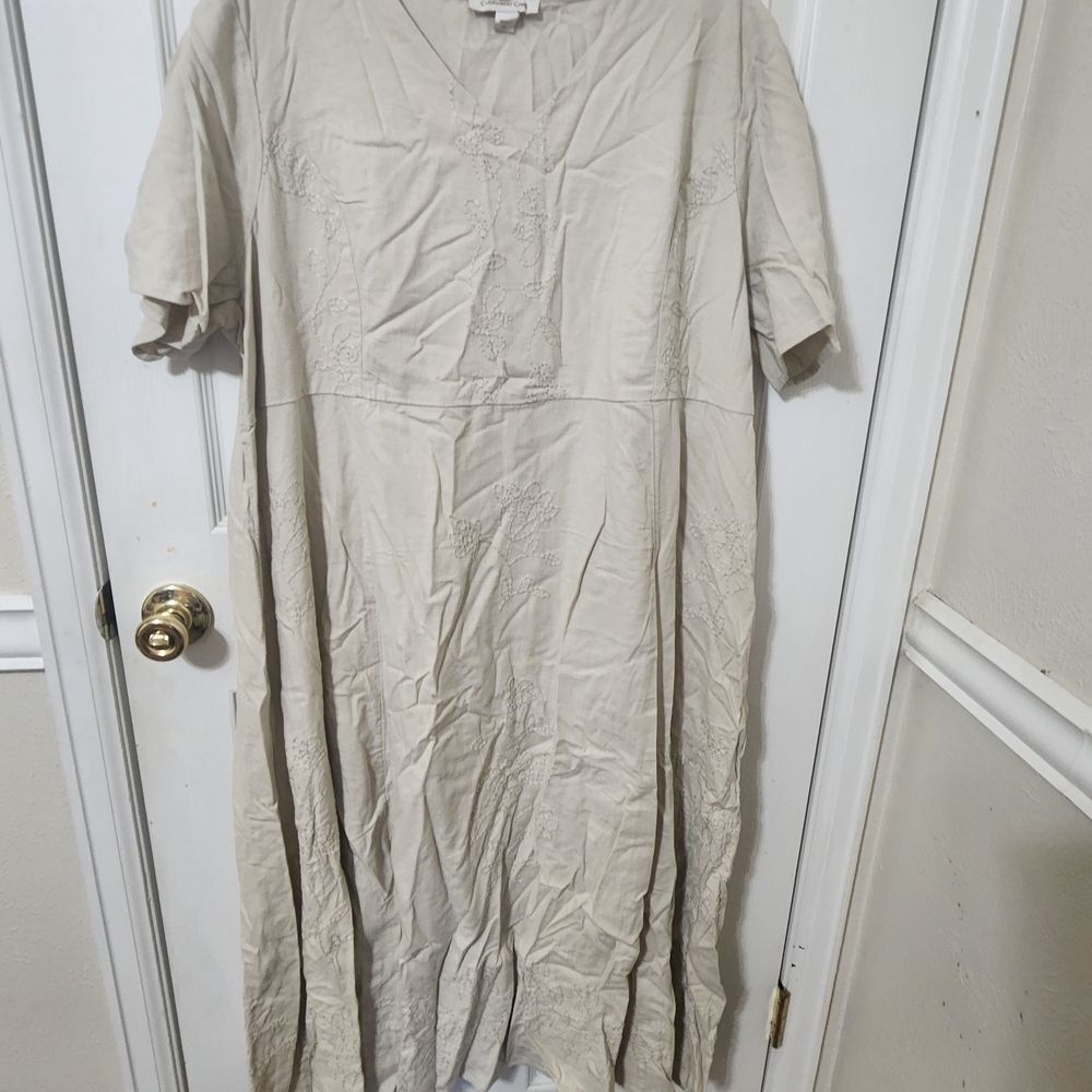 Cold Water Crewk Maxi Dress In Cream Size 2x NWT